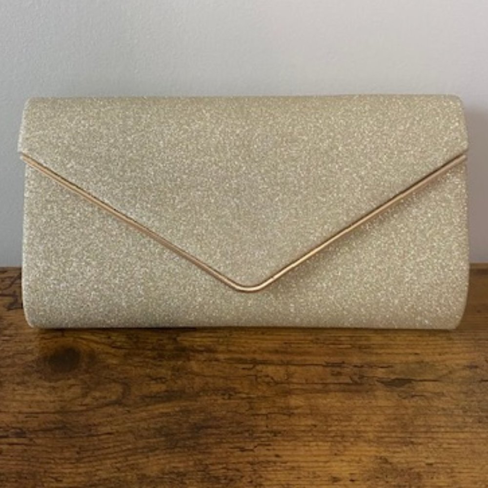 Gold Glitter Clutch Purse